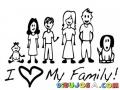 Dibujo De Una Familia Completa Para Pintar Y Colorear La Familia