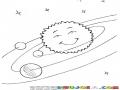 Sistema Planetario Dibujo Del Sol Y Los Planetas Para Pintar Y Colorear