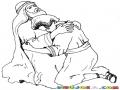 Dibujo Cristiano Del Hijo Prodigo Abrazado Por Su Padre Para Pintar Y Colorear