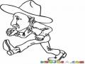 Dibujo De Vaquero Caminando Para Colorear