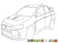 Dibujo De Lancer Evolution Para Pintar Y Colorear Un Carro Marca Mitsubishi