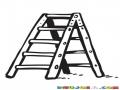 Dibujo De Una Escalera Plegable Para Pintar Y Colorear