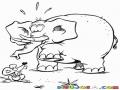 Dibujo De Raton Y Elefante Para Pintar Y Colorear Elefante Asustado