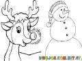 Colorear A Rudolph Y A Snowman