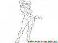Colorear Mujer Galactica Con Pistola Laser