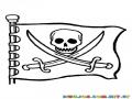Colorear Bandera De Pirata Con Calavera