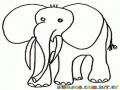 Colorear Elefante Con Colmillos