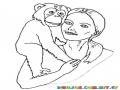Colorear Mujer Con Mono