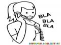 Colorear Mujer Hablando Por Telefono