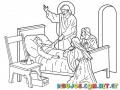 Dibujo de Jesus resusitando a la hija de Jairo