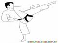 Dibujo De Un Karateca Tirando Una Patada De Carate