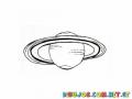 Colorear Planeta con anillos Saturno