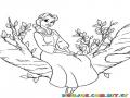 Pintar Princesa sentada en un arbol
