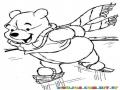 pintar a Winnie pooh patinando