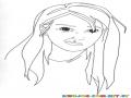 Dibujo De La Cara De Una Chica Para Pintar Y Colorear
