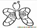 mariposa con carita para colorear
