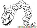 Colorear Serpiente Onix De Pokemon