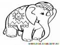 Colorear Elefante Hindu