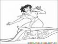 Aladino Sobre Su Alfombra Magica Para Colorear Y Pintar Online