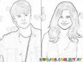 Justin Bieber And Selena Gomez Coloring Page