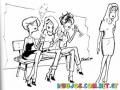 Dibujo De Mujeres Esperando En Una Sala De Espera Para Colorear