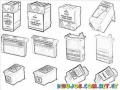 Cartridges Online Coloring Page Cartuchos De Tinta Para Imprimir Y Colorear