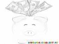 Savings Rates Piggy Bank Coloring Page Para Colorear Alcancilla De Cochito