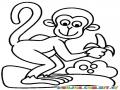 Colorear Mono Con Una Banana