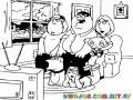 La Familia De Family Guy Viendo Tele Para Colorear Y Pintar