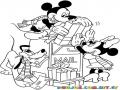 Colorear a Mickey Mimi y Pluto en el Buzon