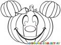 Colorear calabaza con forma de Mikey Mouse