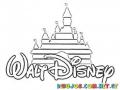 Walt Disney Logo Coloring Page Para Pintar Y Colorear El Castillo De Diney
