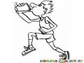 Colorear Dibujo De Un Hombre Corriendo Bebiendo Un Vaso De Agua