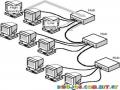 Dibujo Para Colorear Red De Computadoras Con Routers Conectadas En Lan Con Adsl