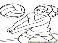 Colorear Chica Jugando Volleyball