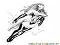 Colorear Heroina Mujer Super Heroe Volando Por Los Cielos
