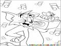 Pintar a Tom y Jerry escuchando musica