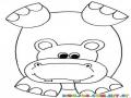 Dibujo De Hipopotamo Haciendo Paradillas Para Pintar Y Colorea