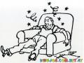 Dibujo De Hombre Mareado En Un Sofa Para Colorear