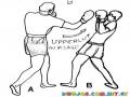Dibujo De Boxeadores Con Un Uppercut Para Colorear