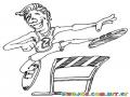 Dibujo De Atleta Saltando Vallas Corriendo Sobre Obstaculos Para Colorear