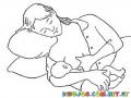 Dibujo Para Colorear A Una Mama Dando De Mamar Amamantando A Su Bebe Con Leche Materna