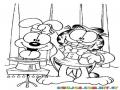 Garfield Y Odie Haciendo Acto De Magia Para Pintar Y Colorear