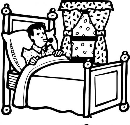 Con Termometro Acostado En Su Cama Para Colorear | COLOREAR DIBUJOS ...