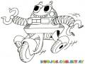 Dibujo De Robot Con Ruedas Para Colorear