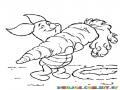 Dibujo De Piglet Con Una Zanahoria Gigante Para Colorear