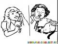 Dibujo Para Colorear A Dos Amigas Habalndo Por Telefono Conversando Telefonicamente Hablar Conversar