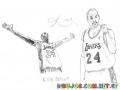 Kobe Bryant NBA Lakers 24 Dibujo Para Colorear