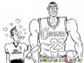 Dibujo De Lebron James Con Un Arbitro Gay Maricon Y Homosexual Para Pintar Y Colorear A LebronJames NBA Cavaliers 23