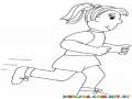 Colorear Mujer Corriendo Dibujos De Correr